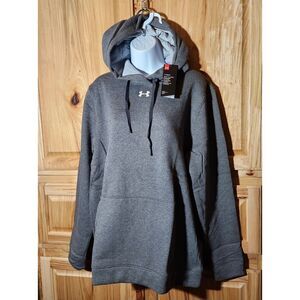 Under Armour Hustle Hoodie – Women’s XL Pullover | Dark Gray Fleece | NWT